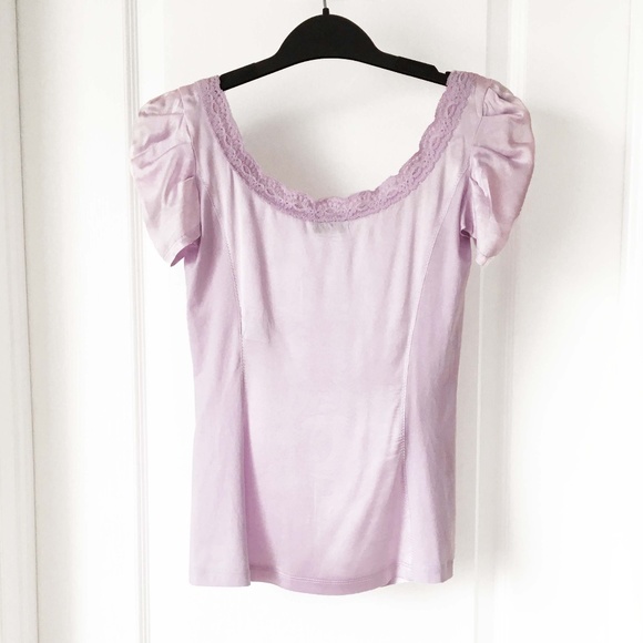 D&G Puff Sleeve Lavender Silk Top - Picture 8 of 10